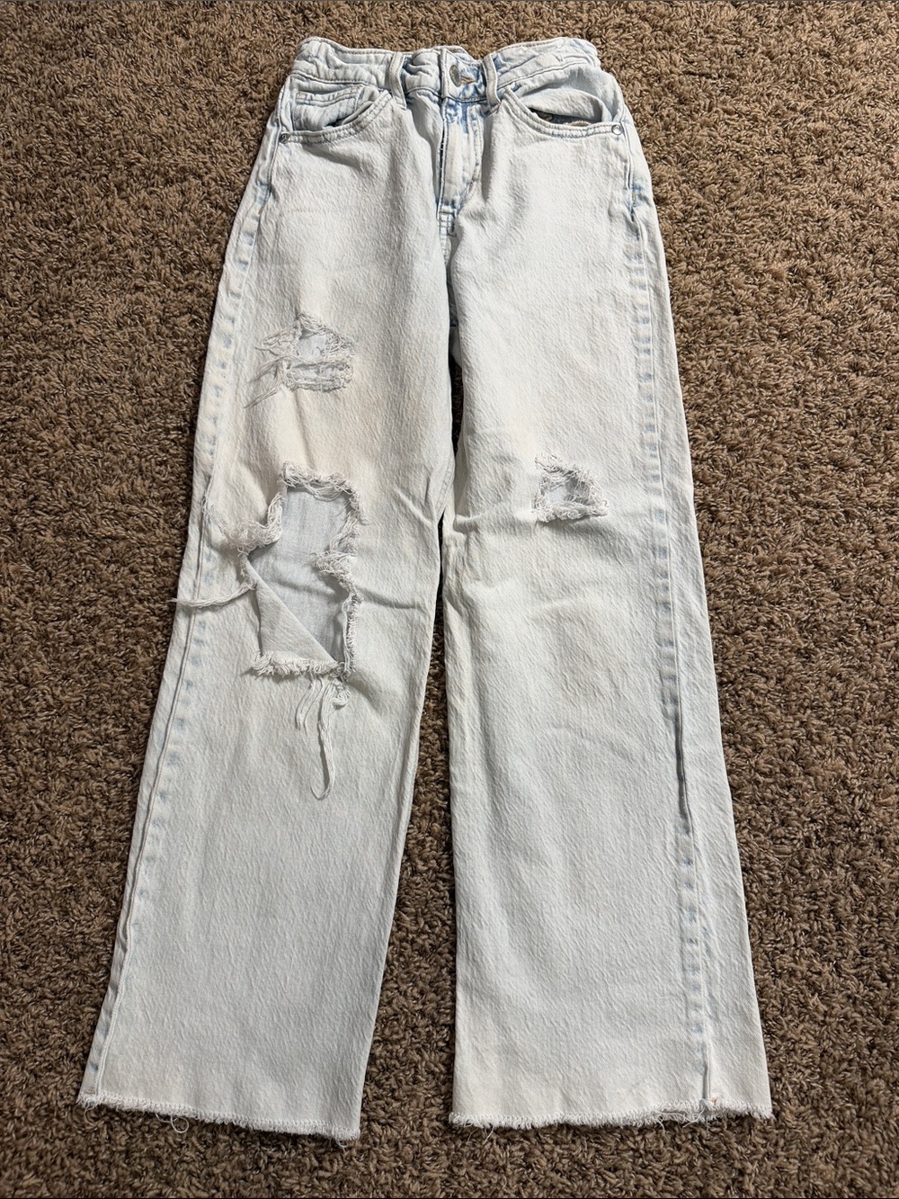 art class Light Wash Ripped Straight-Leg Girls' Jeans